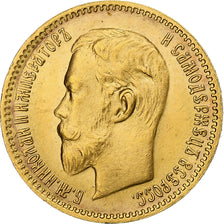 Russia, Nicholas II, 5 Roubles, 1904, Saint Petersburg, Oro, BB, KM:62