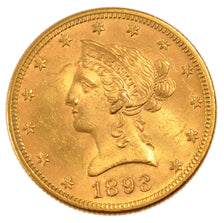 Stati Uniti, Coronet Head, $10, Eagle, 1893, U.S. Mint, Carson City, SPL, Oro...