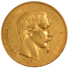 FRANCE, Napoléon III, 50 Francs, 1857, Paris, KM #785.1, AU(50-53), Gold, Gadour