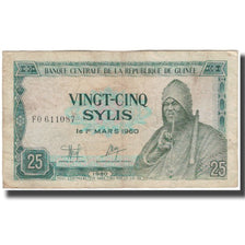 Banknote, Guinea, 25 Sylis, 1960-03-01, KM:24a, F(12-15)