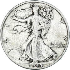 Monnaie, États-Unis, Walking Liberty, Half Dollar, 1944, Denver, TB, Argent