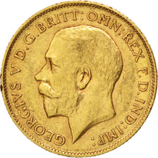 Gran Bretagna, George V, 1/2 Sovereign, 1911, BB+, Oro, KM:819