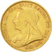 Gran Bretagna, Victoria, 1/2 Sovereign, 1893, BB, Oro, KM:784