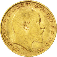 Gran Bretagna, Edward VII, 1/2 Sovereign, 1908, BB, Oro, KM:804