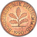 Moeda, Alemanha, 2 Pfennig, 1990