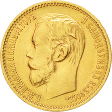 RUSSIA, 5 Roubles, 1899, St. Petersburg, KM #62, EF(40-45), Gold, 4.30