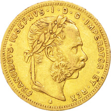 AUSTRIA, 8 Florins-20 Francs, 1884, KM #2269, EF(40-45), Gold, 6.44