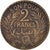 Munten, Tunisië, 2 Francs, 1924