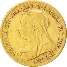 GREAT BRITAIN, 1/2 Sovereign, 1900, KM #784, EF(40-45), Gold, 3.97