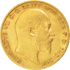 GREAT BRITAIN, 1/2 Sovereign, 1910, KM #804, EF(40-45), Gold, 3.99