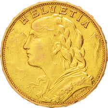 SWITZERLAND, 20 Francs, 1911, Berlin, KM #35.1, EF(40-45), Gold, 6.47