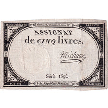 France, 5 Livres, An 2, SERIE 1598, EF(40-45), KM:A76, Lafaurie:171