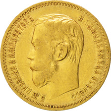 Russia, Nicholas II, 5 Roubles, 1897, St. Petersburg, BB, Oro, KM:62