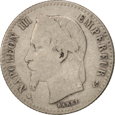 France, Napoleon III, 50 Centimes, 1866, Strasbourg, VF(20-25), KM 814.2