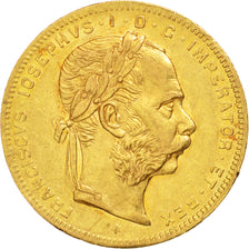 Österreich, Franz Joseph I, 8 Florins-20 Francs, 1875, AU(55-58), Gold, KM:2269