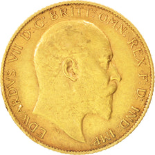 Great Britain, Edward VII, 1/2 Sovereign, 1907, EF(40-45), Gold, KM:804