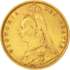 Great Britain, Victoria, 1/2 Sovereign, 1892, AU(50-53), Gold, KM:766