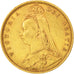 Gran Bretagna, Victoria, 1/2 Sovereign, 1892, BB+, Oro, KM:766