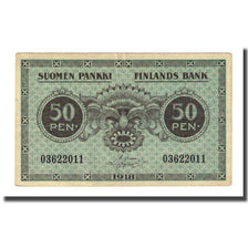 Billet, Finlande, 50 Penniä, 1918, KM:34, TTB