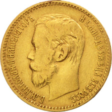 Russia, Nicholas II, 5 Roubles, 1897, St. Petersburg, BB, Oro, KM:62