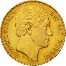 Belgium, Leopold I, 20 Francs, 20 Frank, 1865, EF(40-45), Gold, KM:23