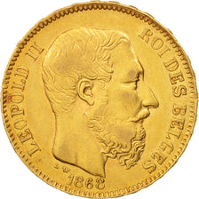 Belgien, Leopold II, 20 Francs, 20 Frank, 1868, EF(40-45), Gold, KM:32