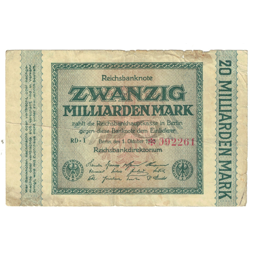 Banconote Germania 20 Milliarden Mark 1923 1923-10-01 MB –
