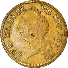 Francia, Token, Royal, Louis XV, Sacre à Reims, Contremarque Lyre, 1723, MBC