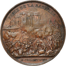 Francia, medalla, Prise de la Bastille , Donjon de Vincennes, History, 1844