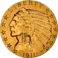 Moeda, Estados Unidos da América, Indian Head, $5, Half Eagle, 1911, U.S. Mint