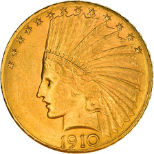 Coin, United States, Indian Head, $10, Eagle, 1910, Denver, AU(55-58), Gold