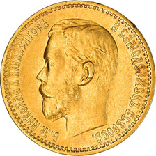 Moneta, Russia, Nicholas II, 5 Roubles, 1898, St. Petersburg, AU(50-53), Złoto