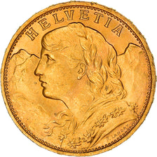 Munten, Zwitserland, 20 Francs, 1925, Bern, PR+, Goud, KM:35.1