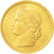 Schweiz, 20 Francs, 1886, SS+, Gold, KM:31.3