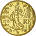 France, 10 Euro Cent, 2010, Paris, Proof, MS(65-70), Brass, KM:1410