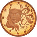 Francja, Euro Cent, 2010, Paris, Proof / BE, MS(65-70), Miedź platerowana