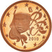 França, Euro Cent, 2010, Paris, BE, MS(65-70), Aço Cromado a Cobre, Gadoury:1