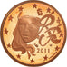 France, 2 Euro Cent, 2011, Paris, Proof / BE, MS(65-70), Copper Plated Steel