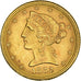 Moneta, USA, Coronet Head, $5, Half Eagle, 1882, U.S. Mint, Philadelphia