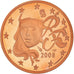 Francja, 2 Euro Cent, 2008, Paris, Proof / BE, MS(65-70), Miedź platerowana