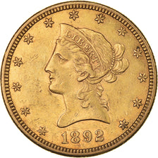 Moneta, USA, Coronet Head, $10, Eagle, 1892, U.S. Mint, San Francisco