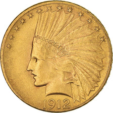 Coin, United States, Indian Head, $10, Eagle, 1912, U.S. Mint, Philadelphia