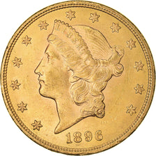 Munten, Verenigde Staten, $20, Double Eagle, 1896, Philadelphia, ZF+, Goud