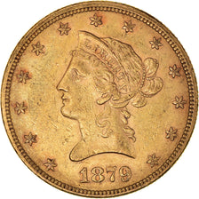 Moneta, USA, Coronet Head, $10, Eagle, 1879, U.S. Mint, Philadelphia, EF(40-45)