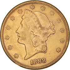 Coin, United States, Liberty Head, $20, Double Eagle, 1888, U.S. Mint, San