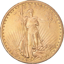 Moeda, Estados Unidos da América, Saint-Gaudens, $20, Double Eagle, 1908, U.S.