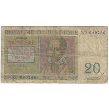 Nota, Bélgica, 20 Francs, 1966, 1966-04-03, KM:132b, VG(8-10)