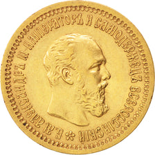 Russia, Alexander III, 5 Roubles, 1889, St. Petersburg, BB, Oro, KM:42