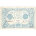 France, 5 Francs, Bleu, 1915, Q.6166, EF(40-45), Fayette:2.28, KM:70