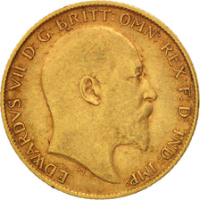 Grande-Bretagne, Edward VII, 1/2 Sovereign, 1910, TTB, Or, KM:804